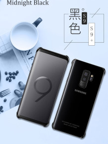 Луксозен твърд гръб ултра тънък прозрачен оригинален EF-QG965 за Samsung Galaxy S9 Plus G965 златист кант 